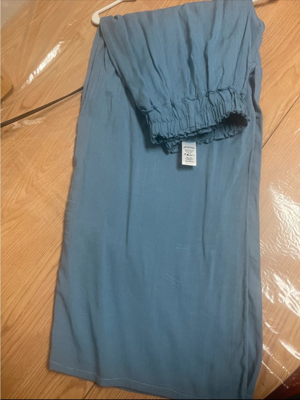 Shinestar Dusty Blue Wide Leg Pants with Elastic Waist